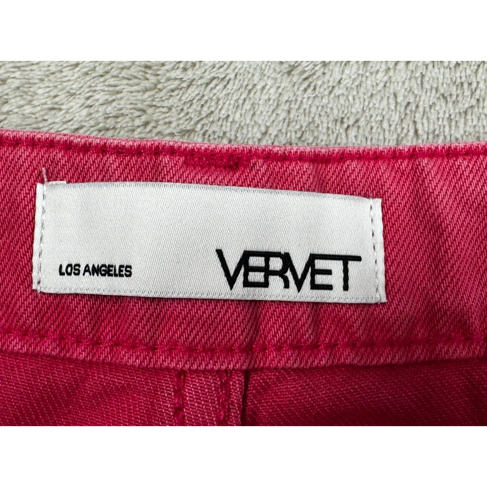 NWT Vervet Womens Leslie 90s Vintage Flare Distressed Pink Jeans 31 Meas: 34x26 - Picture 4 of 7